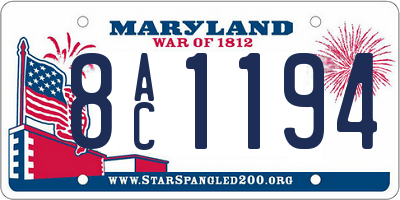 MD license plate 8AC1194