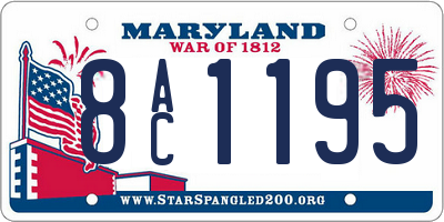 MD license plate 8AC1195