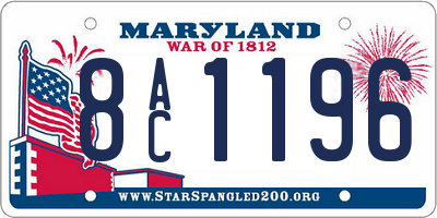 MD license plate 8AC1196