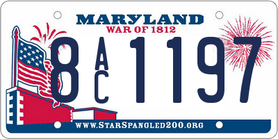MD license plate 8AC1197