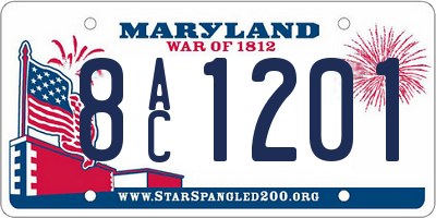 MD license plate 8AC1201
