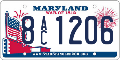 MD license plate 8AC1206