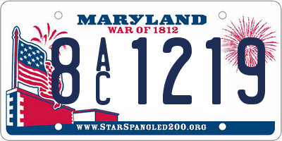 MD license plate 8AC1219