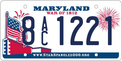 MD license plate 8AC1221