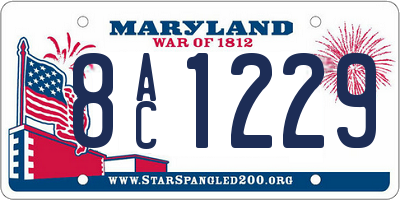 MD license plate 8AC1229