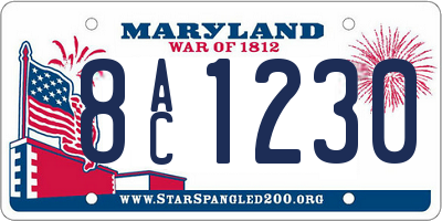 MD license plate 8AC1230