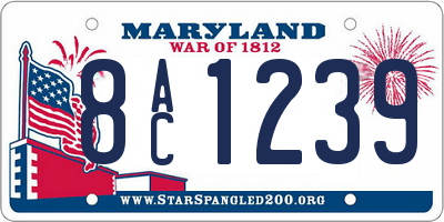 MD license plate 8AC1239