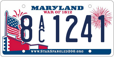 MD license plate 8AC1241