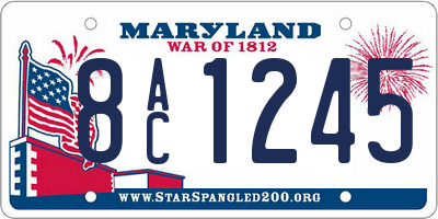 MD license plate 8AC1245