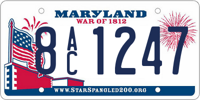 MD license plate 8AC1247