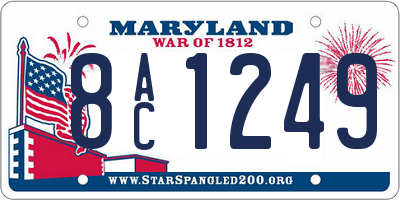MD license plate 8AC1249