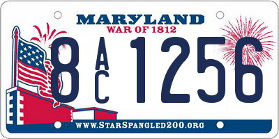 MD license plate 8AC1256