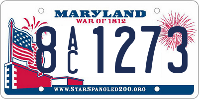MD license plate 8AC1273