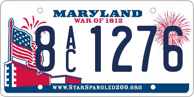 MD license plate 8AC1276