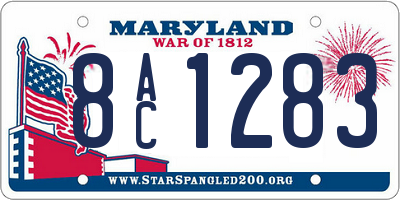 MD license plate 8AC1283