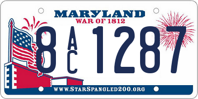 MD license plate 8AC1287