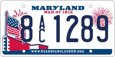 MD license plate 8AC1289