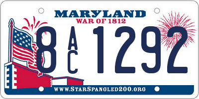 MD license plate 8AC1292