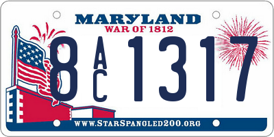 MD license plate 8AC1317