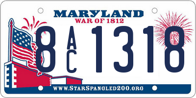 MD license plate 8AC1318