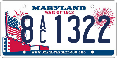 MD license plate 8AC1322