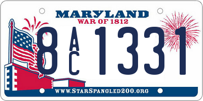 MD license plate 8AC1331