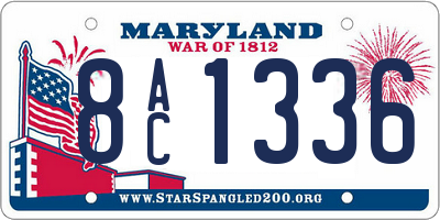 MD license plate 8AC1336