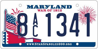 MD license plate 8AC1341