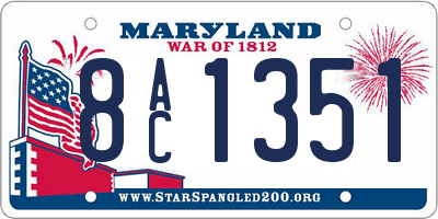 MD license plate 8AC1351