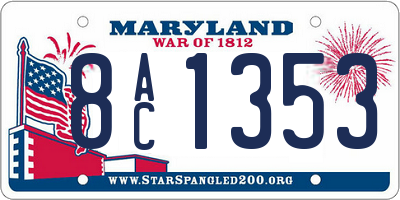 MD license plate 8AC1353