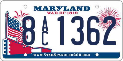 MD license plate 8AC1362