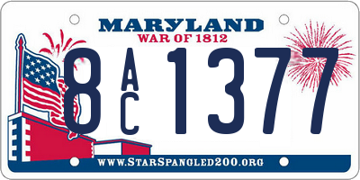 MD license plate 8AC1377