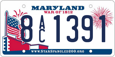 MD license plate 8AC1391