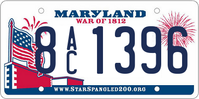 MD license plate 8AC1396