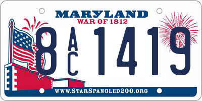 MD license plate 8AC1419