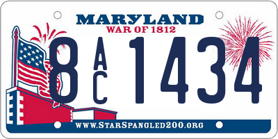 MD license plate 8AC1434