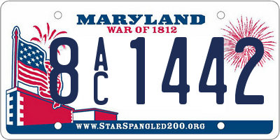 MD license plate 8AC1442