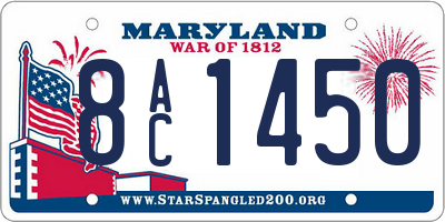 MD license plate 8AC1450