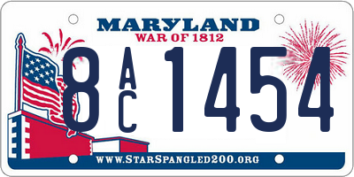 MD license plate 8AC1454