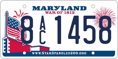 MD license plate 8AC1458