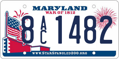 MD license plate 8AC1482