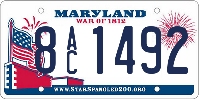 MD license plate 8AC1492