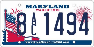 MD license plate 8AC1494