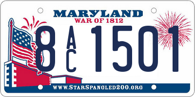 MD license plate 8AC1501