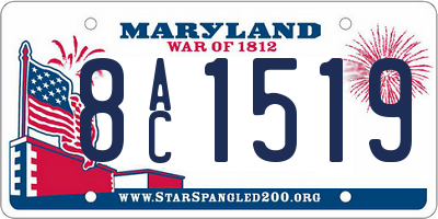 MD license plate 8AC1519