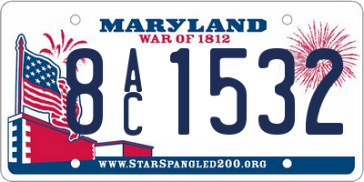 MD license plate 8AC1532