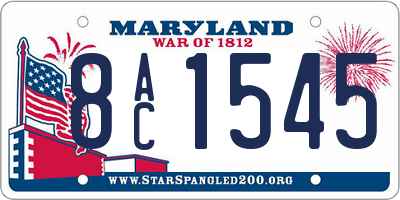 MD license plate 8AC1545