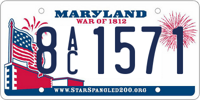 MD license plate 8AC1571