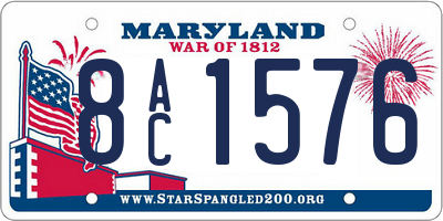 MD license plate 8AC1576
