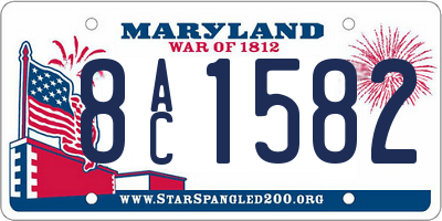 MD license plate 8AC1582